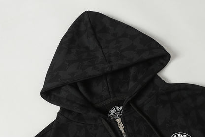 Chrome Hearts Graphic Zip-Up Hoodie