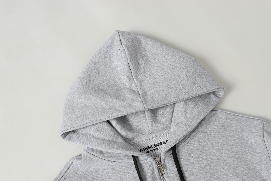 Chrome Hearts Graphic Zip-Up Hoodie