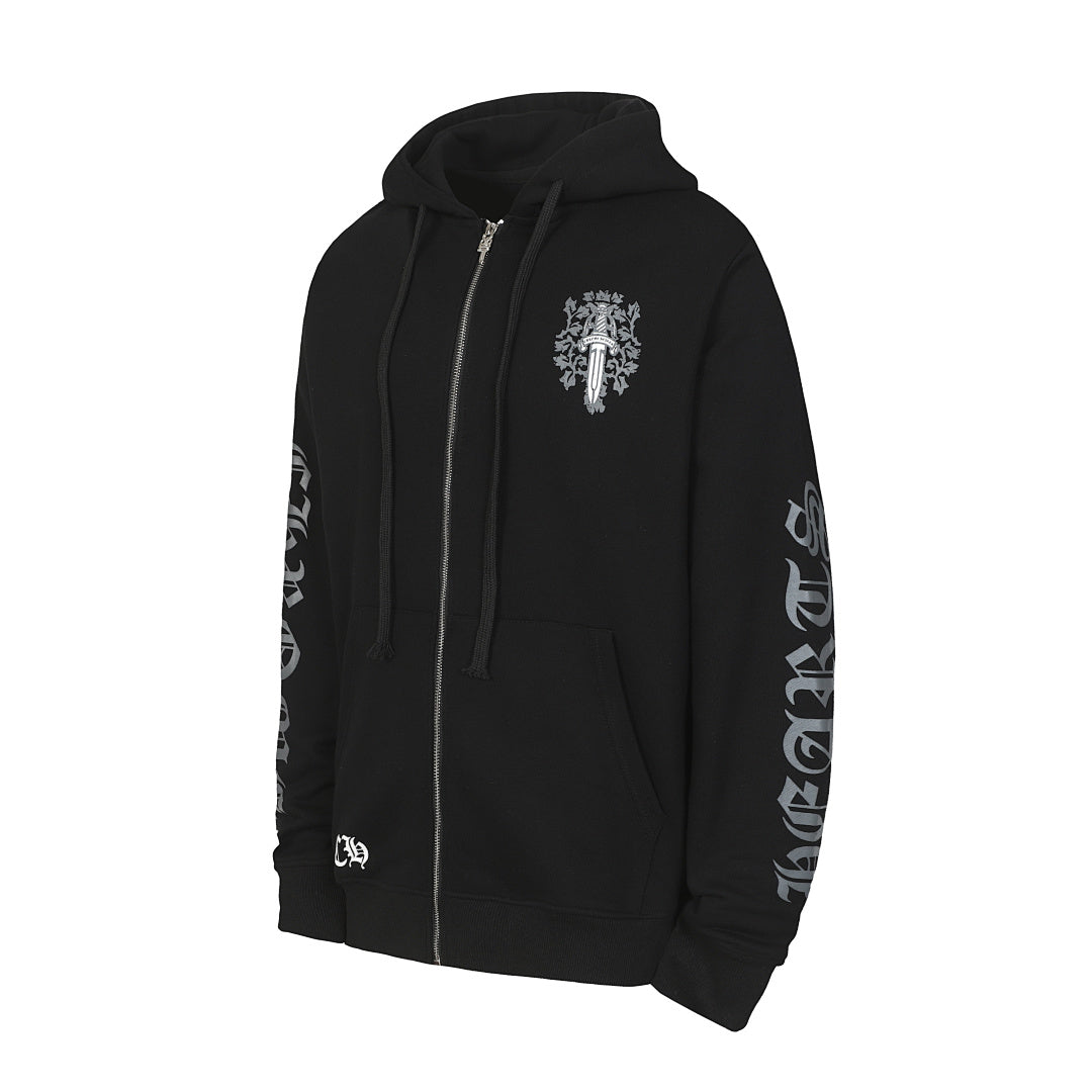 Chrome Hearts Graphic Zip-Up Hoodie