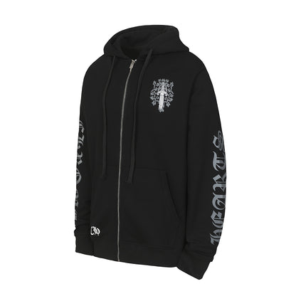 Chrome Hearts Graphic Zip-Up Hoodie