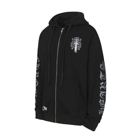 Chrome Hearts Graphic Zip-Up Hoodie