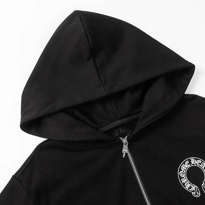 Chrome Hearts Graphic Zip-Up Hoodie