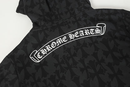 Chrome Hearts Graphic Zip-Up Hoodie