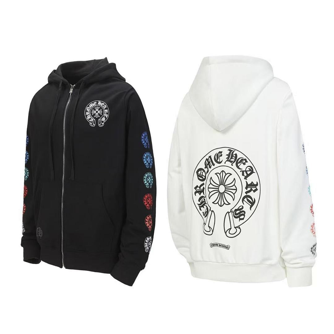 Chrome Hearts Graphic Zip-Up Hoodie