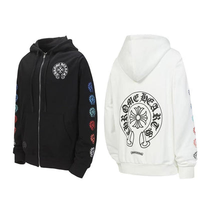 Chrome Hearts Graphic Zip-Up Hoodie