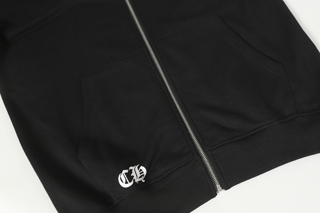 Chrome Hearts Graphic Zip-Up Hoodie