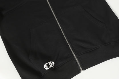 Chrome Hearts Graphic Zip-Up Hoodie
