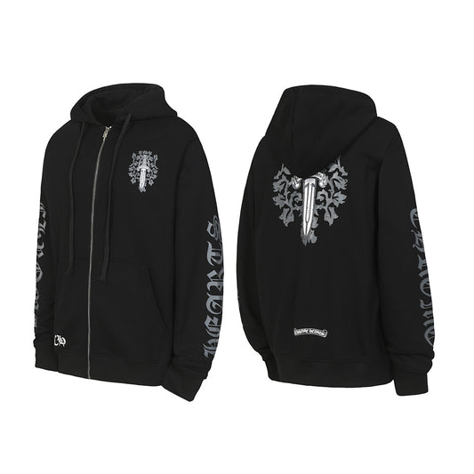 Chrome Hearts Graphic Zip-Up Hoodie