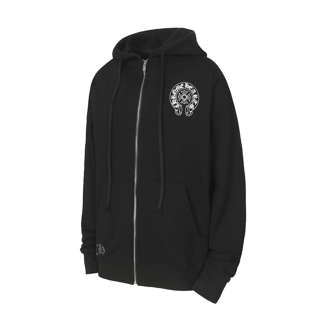 Chrome Hearts Graphic Zip-Up Hoodie