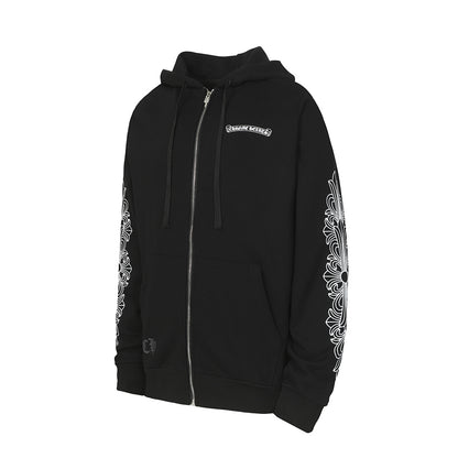 Chrome Hearts Graphic Zip-Up Hoodie