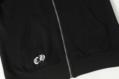 Chrome Hearts Graphic Zip-Up Hoodie