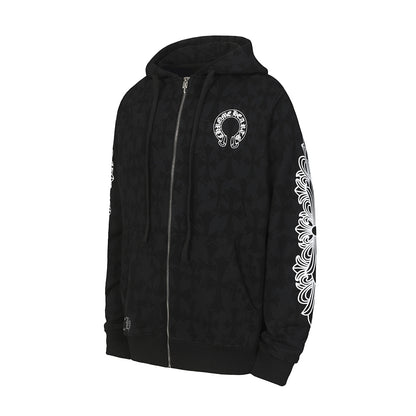 Chrome Hearts Graphic Zip-Up Hoodie