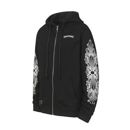 Chrome Hearts Graphic Zip-Up Hoodie