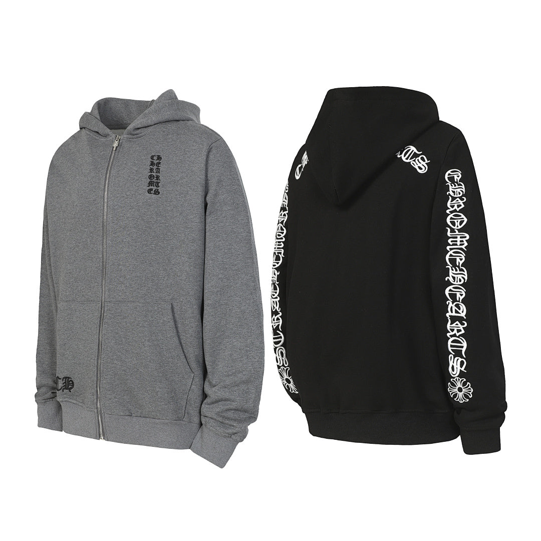 Chrome Hearts Graphic Zip-Up Hoodie