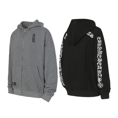 Chrome Hearts Graphic Zip-Up Hoodie