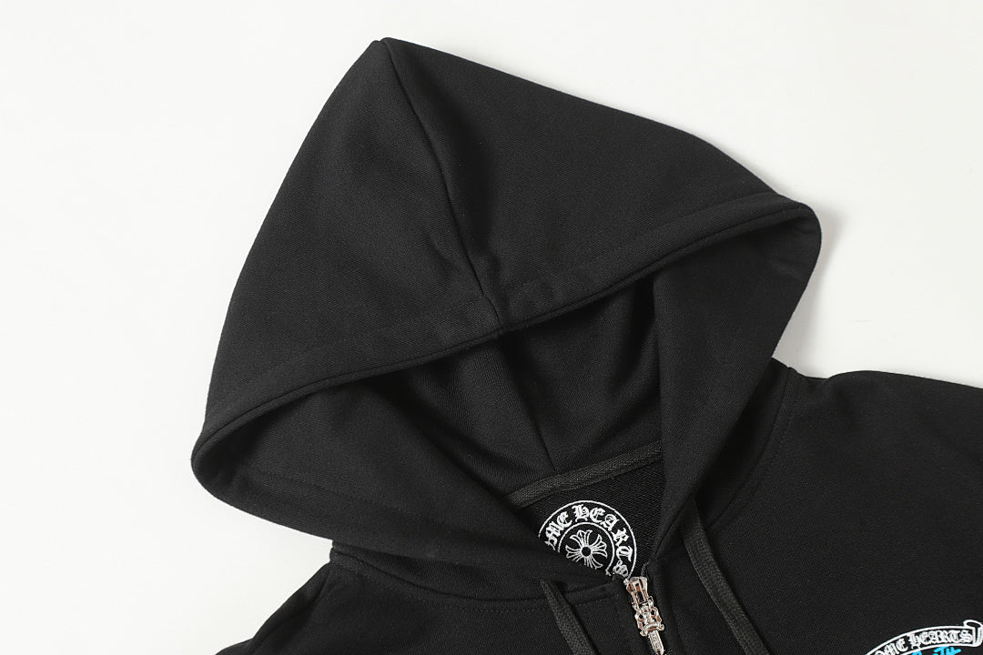 Chrome Hearts Graphic Zip-Up Hoodie