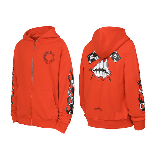 Chrome Hearts Graphic Zip-Up Hoodie