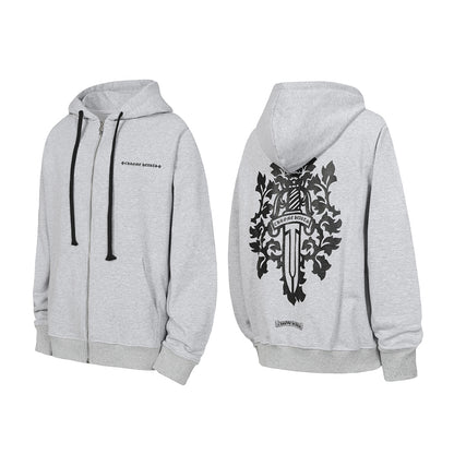 Chrome Hearts Graphic Zip-Up Hoodie