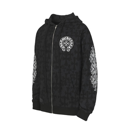 Chrome Hearts Graphic Zip-Up Hoodie