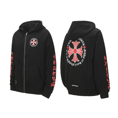 Chrome Hearts Graphic Zip-Up Hoodie