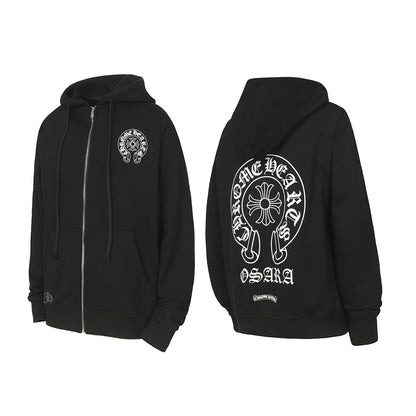 Chrome Hearts Graphic Zip-Up Hoodie