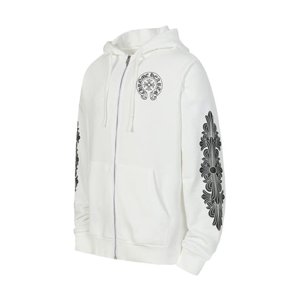 Chrome Hearts Graphic Zip-Up Hoodie