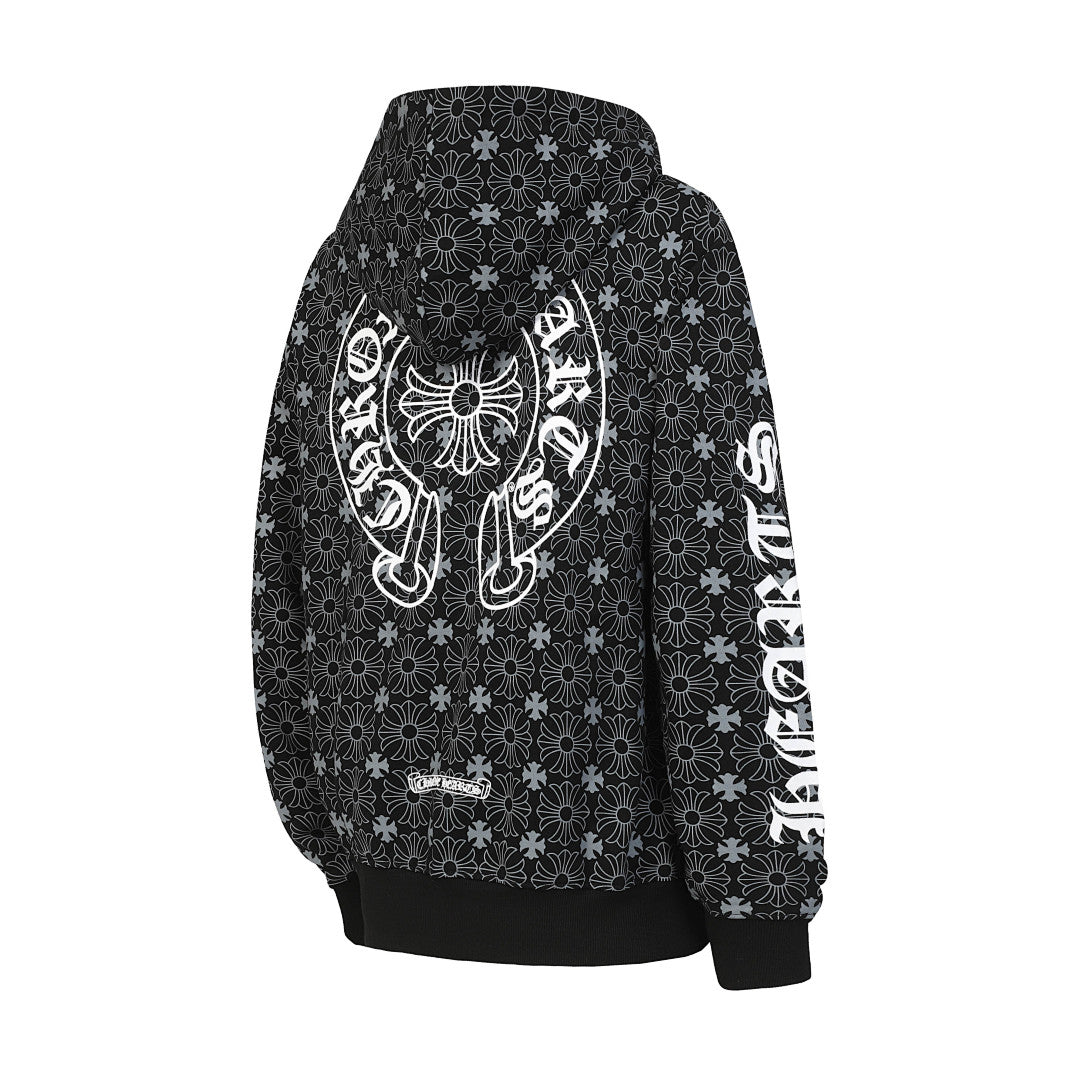 Chrome Hearts Graphic Zip-Up Hoodie