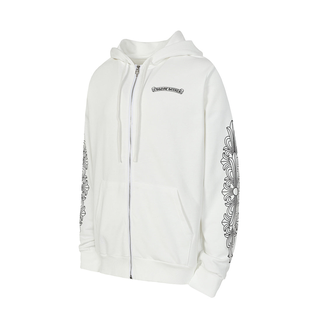 Chrome Hearts Graphic Zip-Up Hoodie
