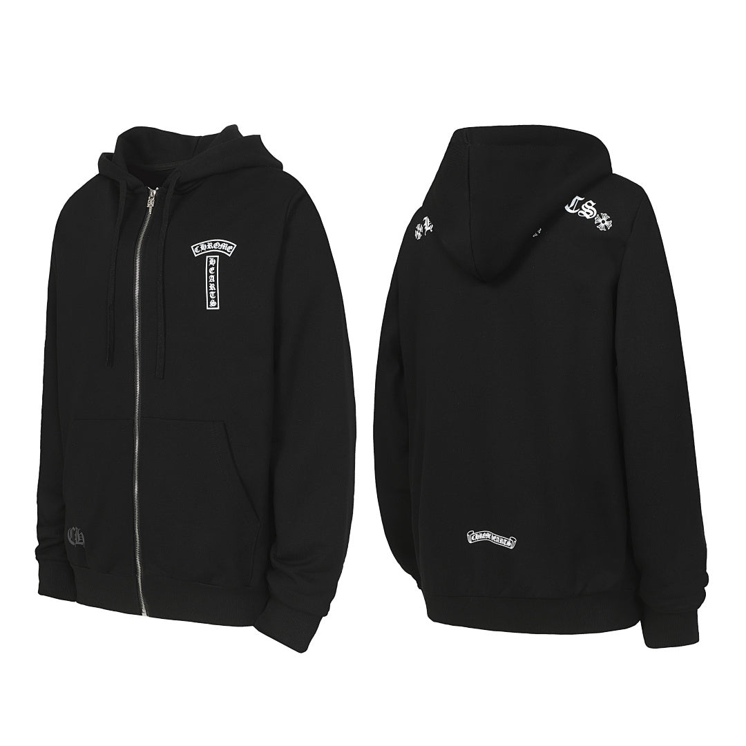 Chrome Hearts Graphic Zip-Up Hoodie