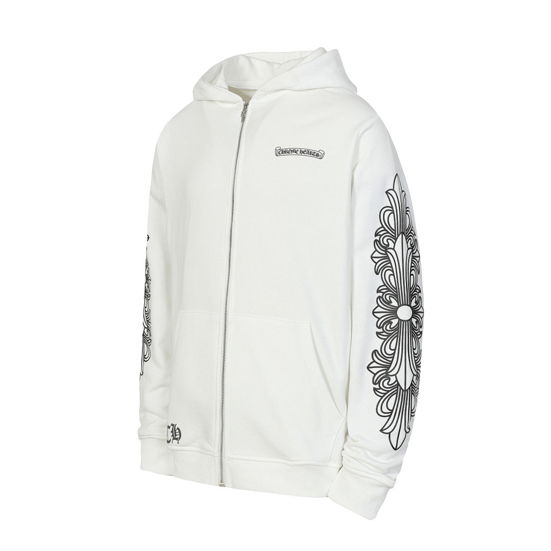 Chrome Hearts Graphic Zip-Up Hoodie