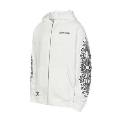 Chrome Hearts Graphic Zip-Up Hoodie