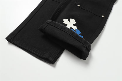 Chrome Hearts Distressed Denim Jeans | Stretch Tapered Fit
