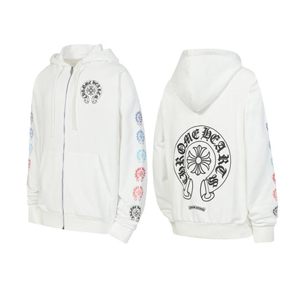 Chrome Hearts Graphic Zip-Up Hoodie