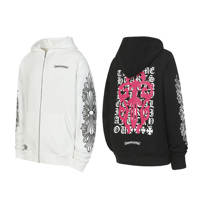 Chrome Hearts Graphic Zip-Up Hoodie
