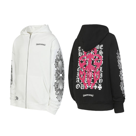 Chrome Hearts Graphic Zip-Up Hoodie