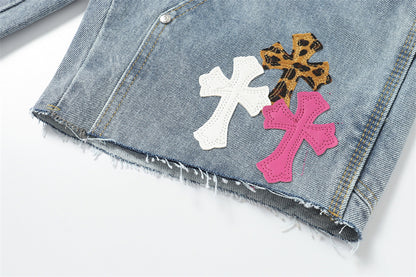 Chrome Hearts Distressed Denim Jeans | Stretch Tapered Fit