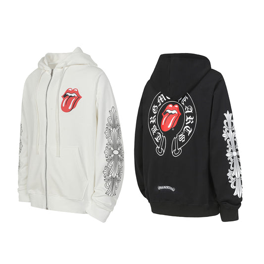 Chrome Hearts Graphic Zip-Up Hoodie