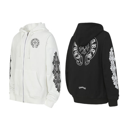 Chrome Hearts Graphic Zip-Up Hoodie