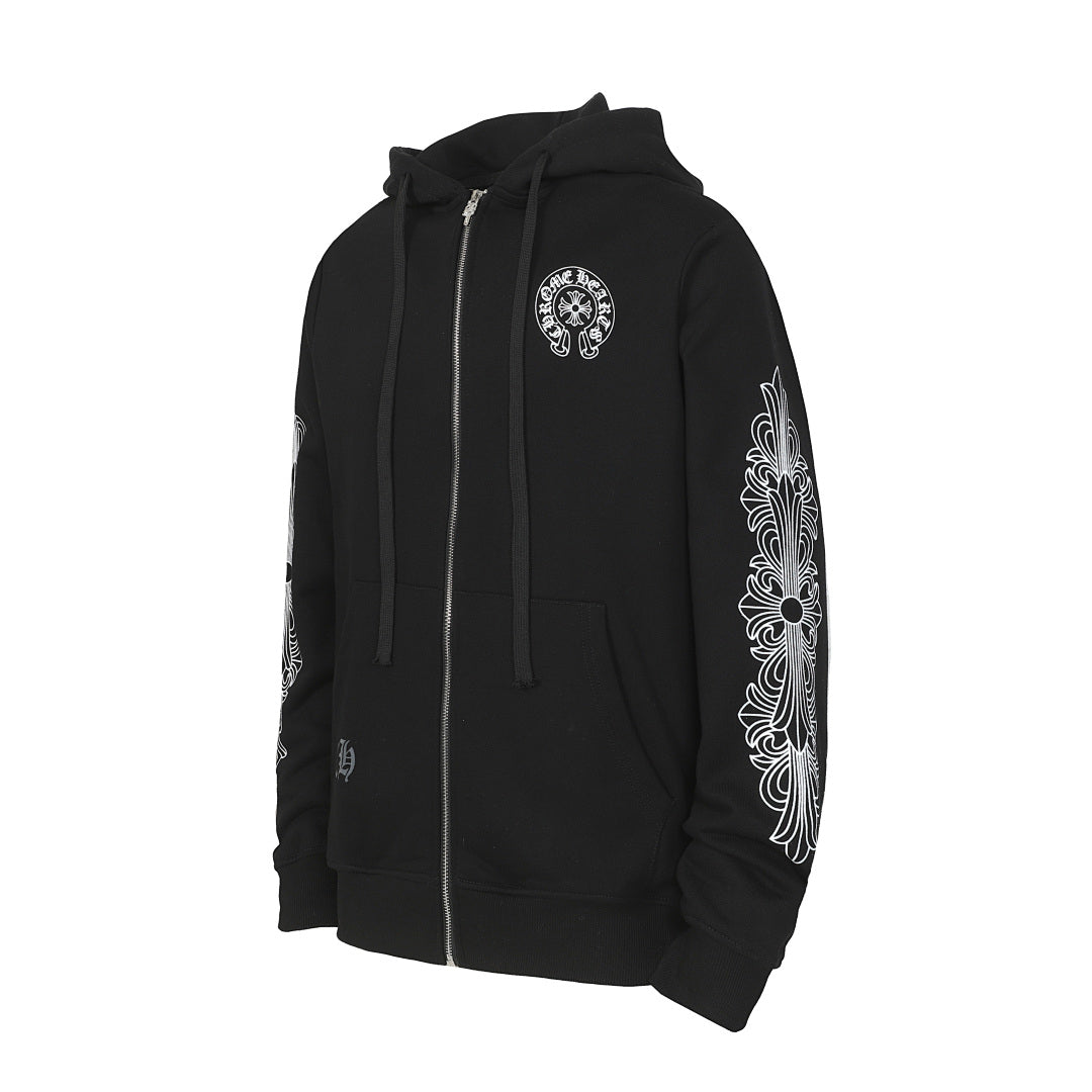 Chrome Hearts Graphic Zip-Up Hoodie
