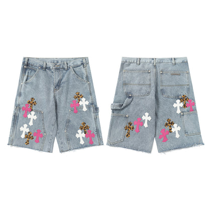 Chrome Hearts Distressed Denim Jeans | Stretch Tapered Fit