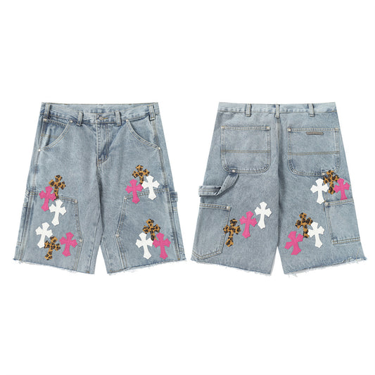Chrome Hearts Distressed Denim Jeans | Stretch Tapered Fit