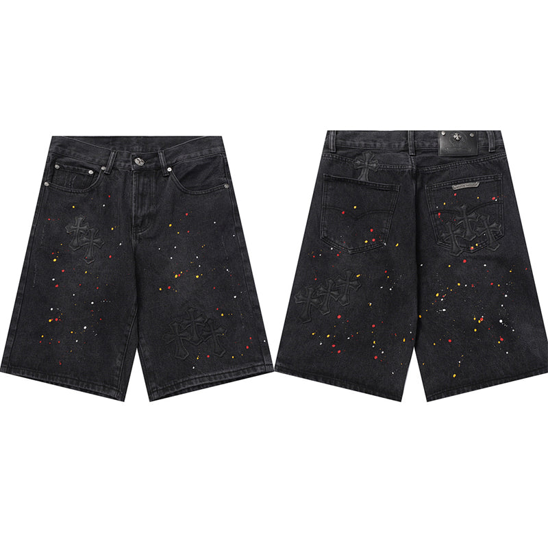 Chrome Hearts Distressed Denim Jeans | Stretch Tapered Fit