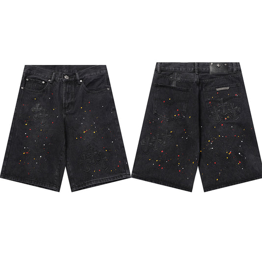 Chrome Hearts Distressed Denim Jeans | Stretch Tapered Fit