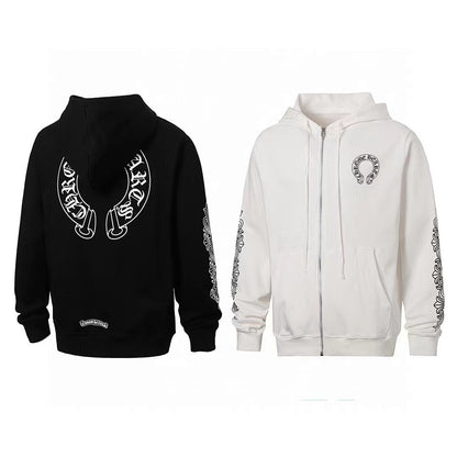 Chrome Hearts Graphic Zip-Up Hoodie