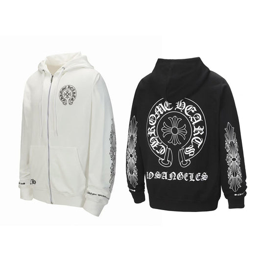 Chrome Hearts Graphic Zip-Up Hoodie