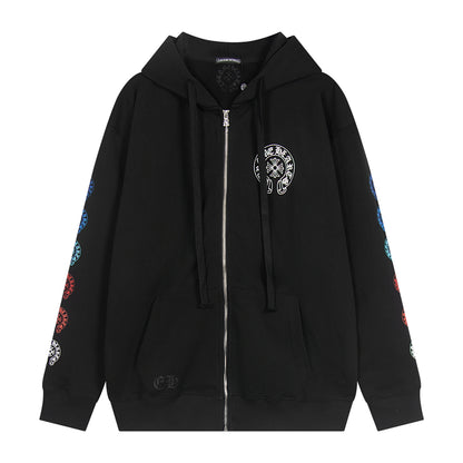 Chrome Hearts Graphic Zip-Up Hoodie