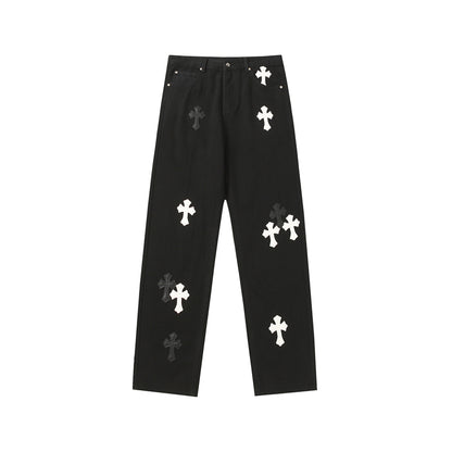 Chrome Hearts Distressed Denim Jeans | Stretch Tapered Fit