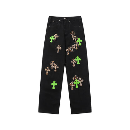 Chrome Hearts Distressed Denim Jeans | Stretch Tapered Fit