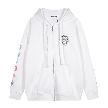 Chrome Hearts Graphic Zip-Up Hoodie