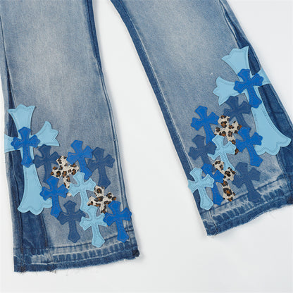 Chrome Hearts Distressed Denim Jeans | Stretch Tapered Fit